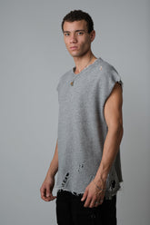 COW BOY T, FEATURING HEAVILY DISTRESSED EDGES