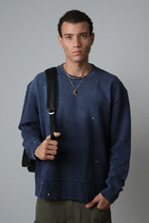 BLU RAW DISTRESSED SWEATSHIRT