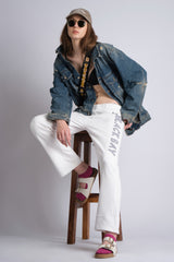 APPLIQUÉ WHITE JOGGERS