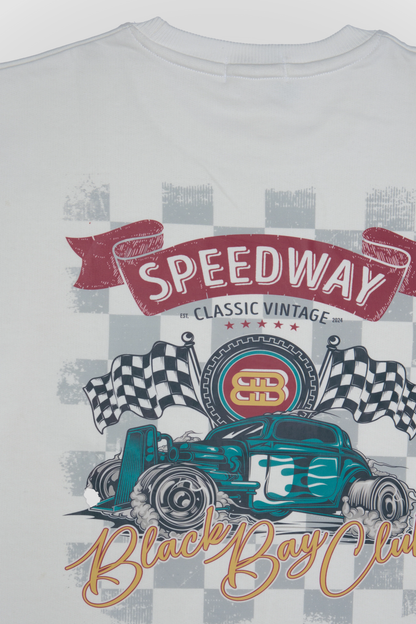 SPEEDWAY WHITE VINTAGE RACING T-SHIRT