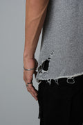 COW BOY T, FEATURING HEAVILY DISTRESSED EDGES