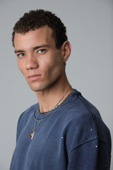 BLU RAW DISTRESSED SWEATSHIRT