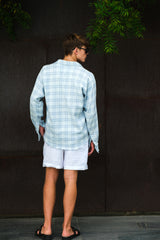 AMALFI BREEZE SHREDDED PLAID SHIRT