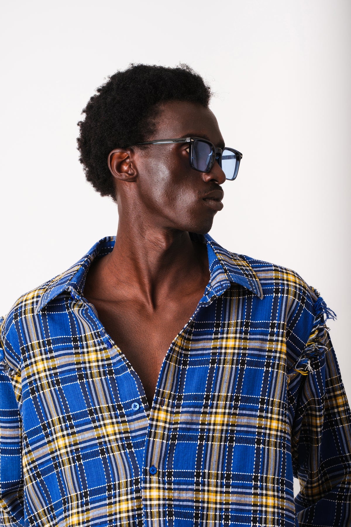 INDIGO OUTCAST FRAYED SHIRT