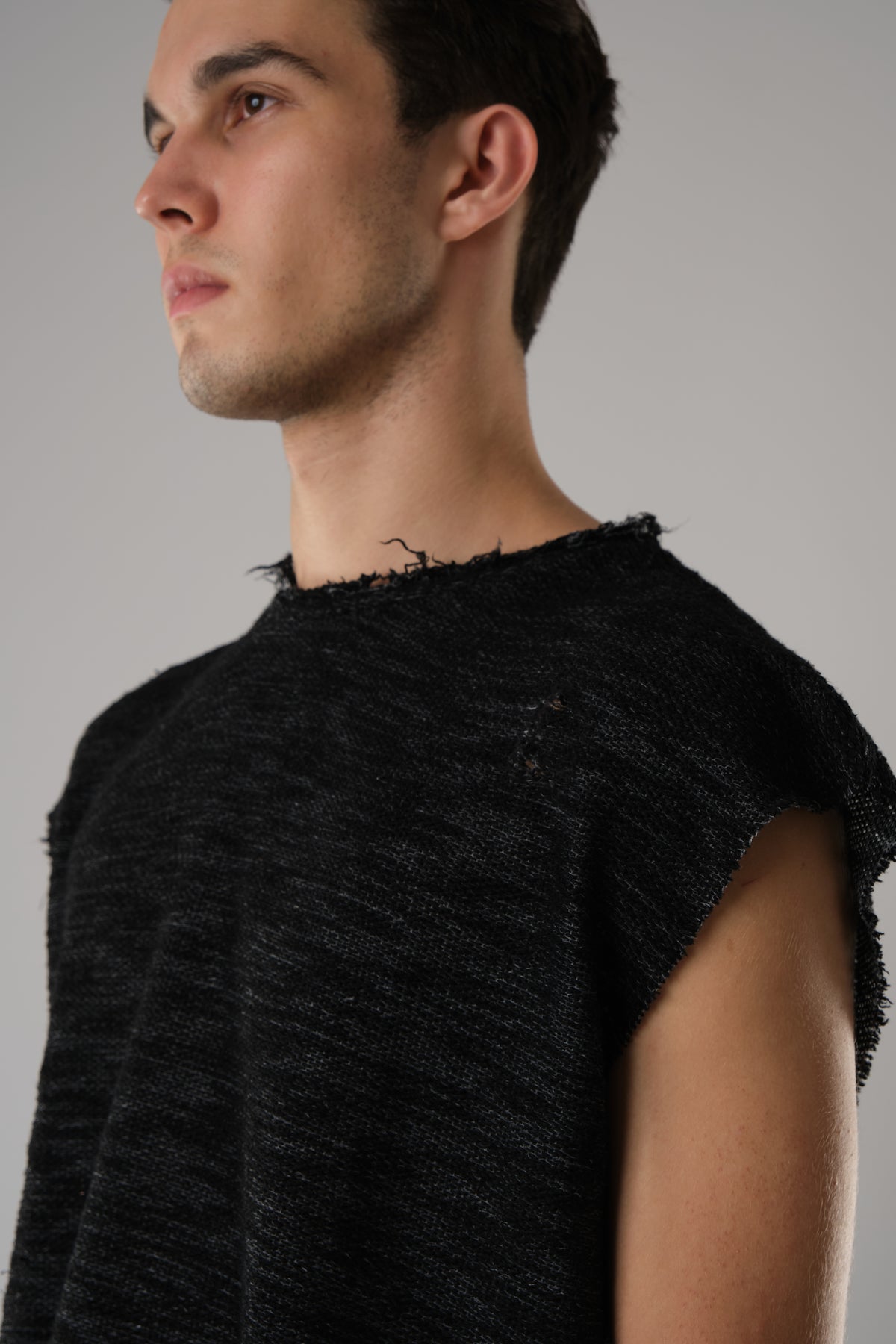 COW BOY, FEATURING HEAVILY DISTRESSED EDGES BLACK