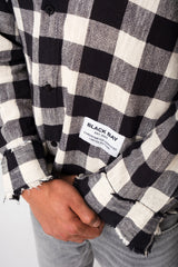 FRAYED NOIR PLAID SHIRT