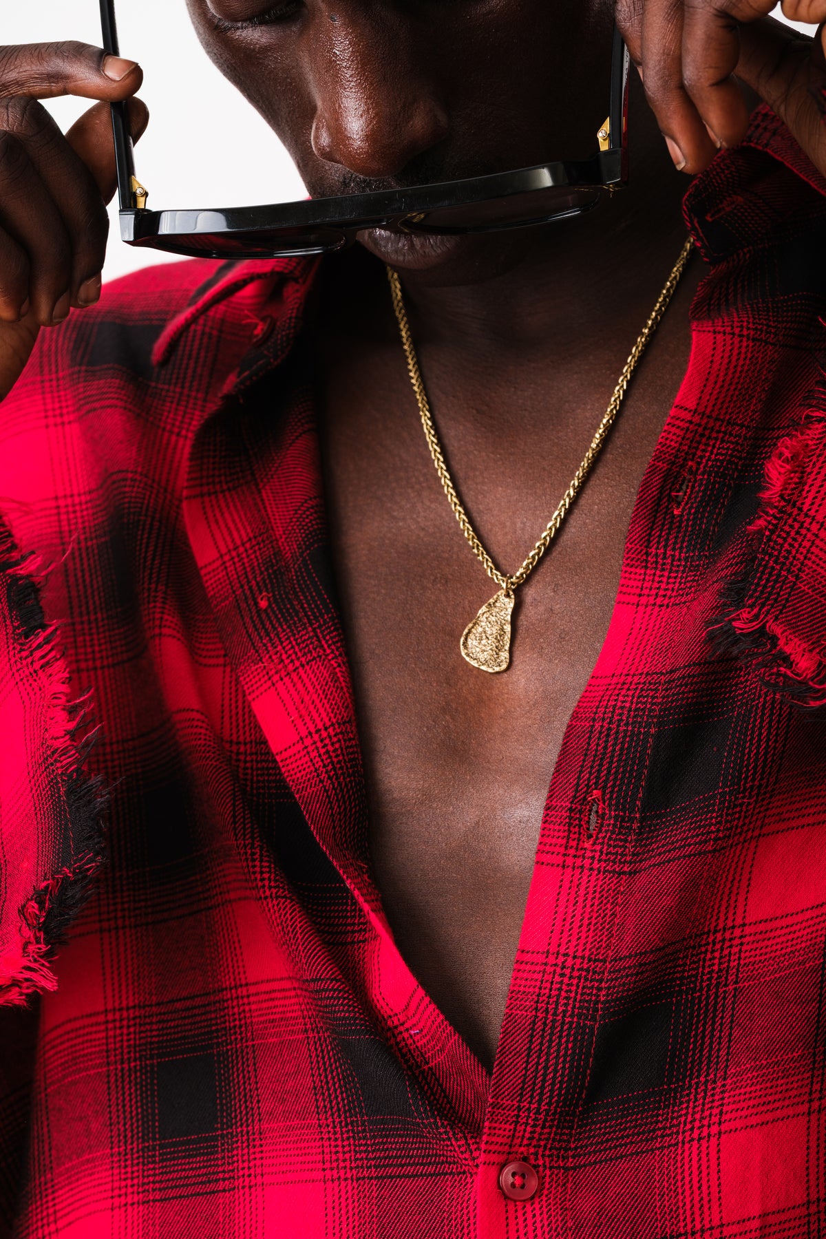 RED HAVOC RAW EDGE SHIRT