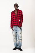 RED HAVOC RAW EDGE SHIRT