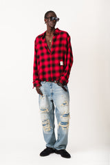 RED HAVOC RAW EDGE SHIRT