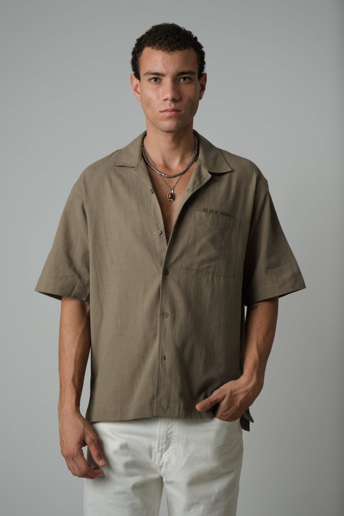 OLIVE LINEN SHIRT