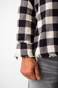 FRAYED NOIR PLAID SHIRT