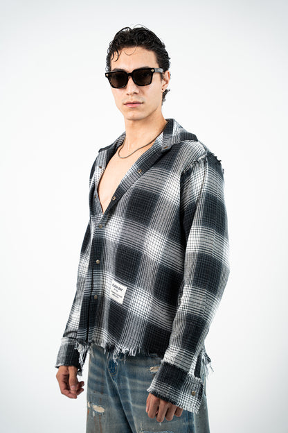 ECLIPSE PLAID RAW EDGE SHIRT