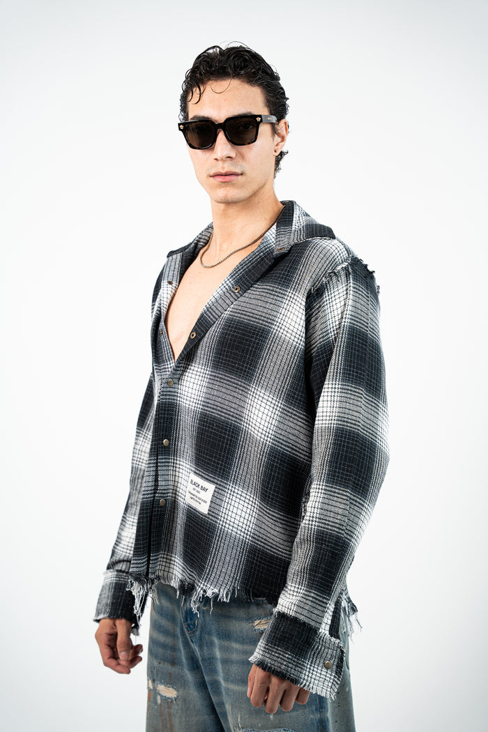 ECLIPSE PLAID RAW EDGE SHIRT