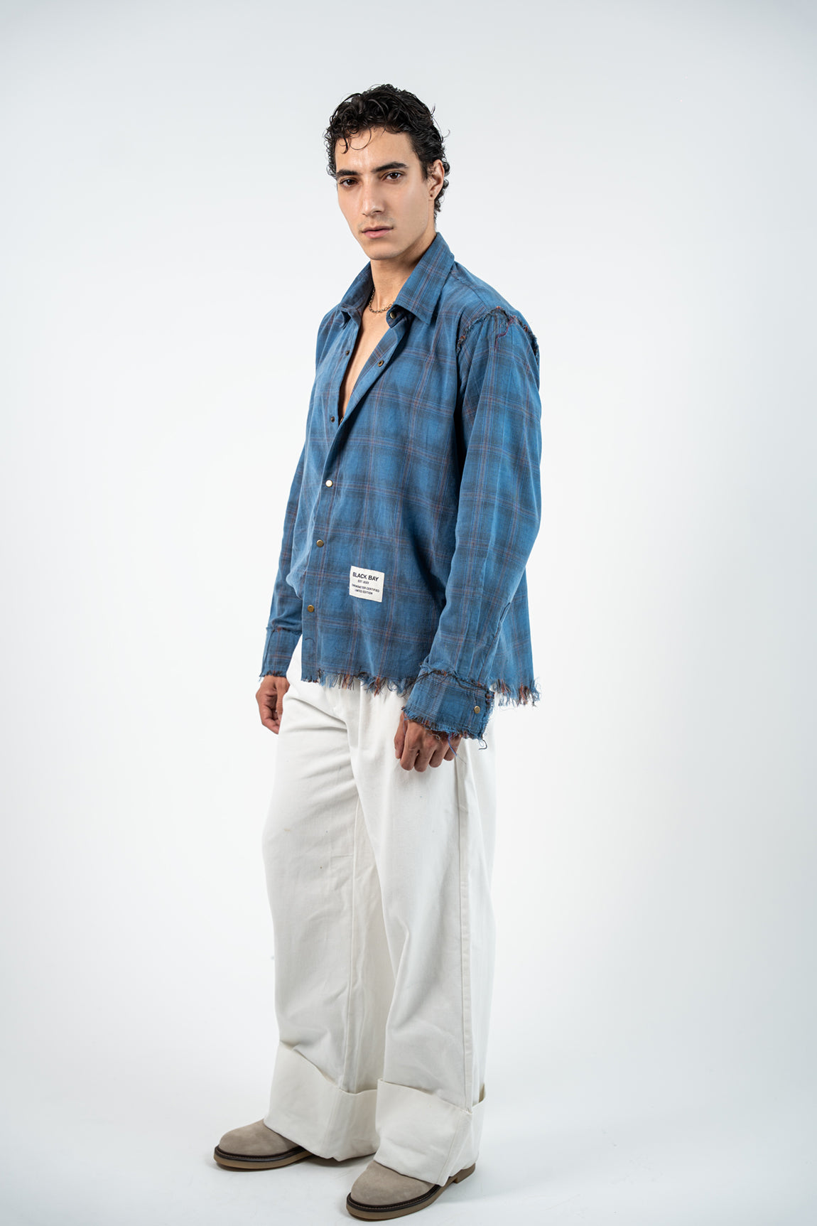 BLUE DUSK RAW EDGE SHIRT