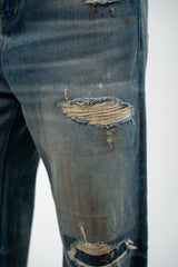 RUSTIC DISTRESSED STRAIGHT LEG JEANS