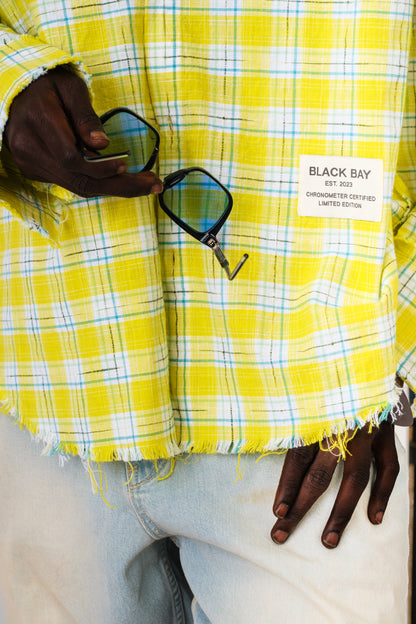 CITRUS ANARCHY SHREDDED PLAID SHIRT