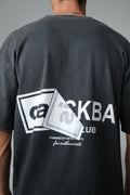 OASIS BLACK WASHED WITH DISTRESSED EDGES T-SHIRT