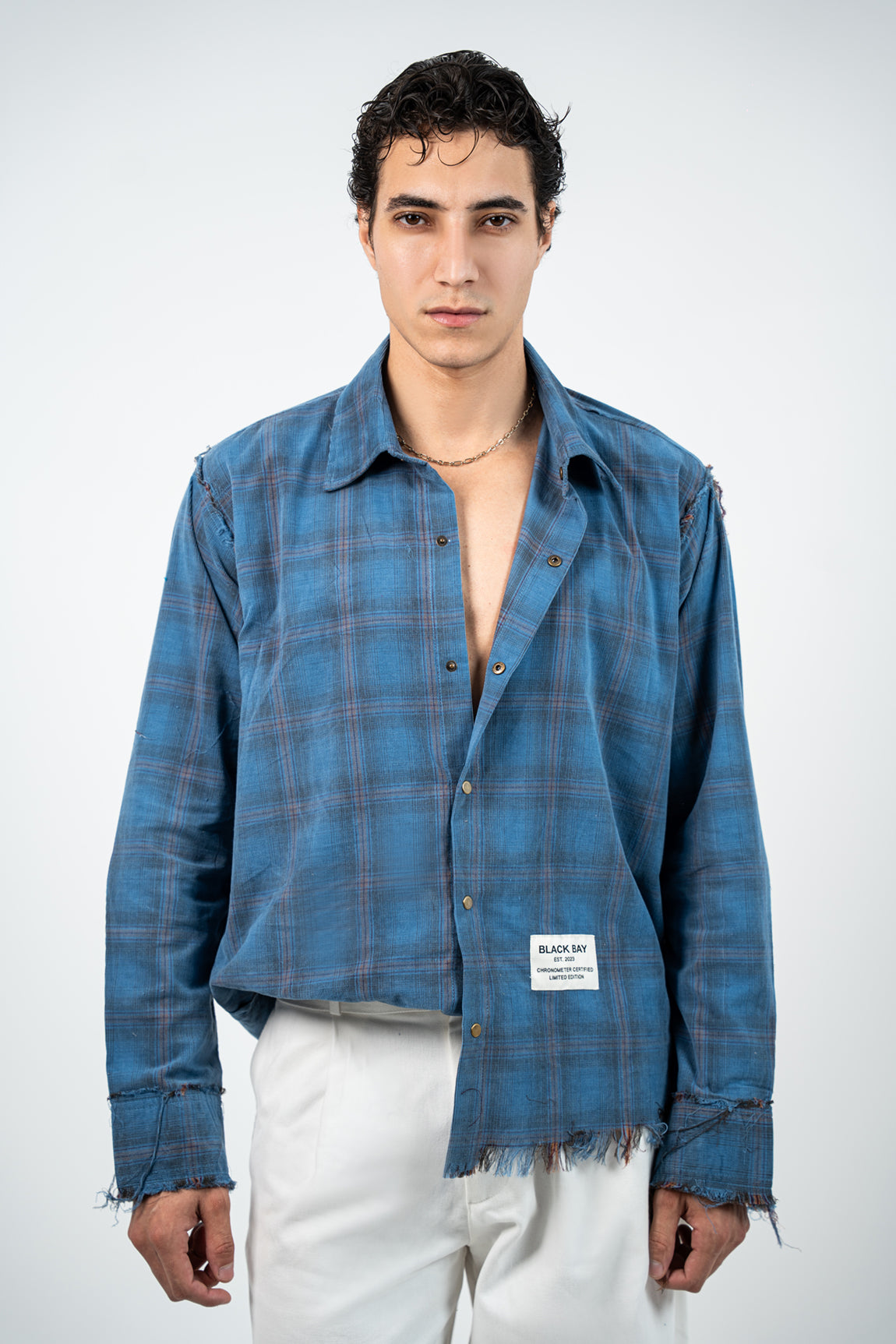 BLUE DUSK RAW EDGE SHIRT