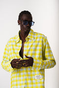 CITRUS ANARCHY SHREDDED PLAID SHIRT