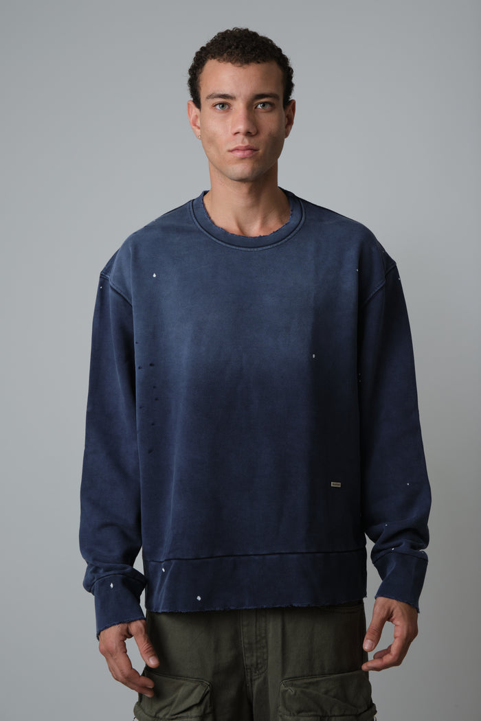 BLU RAW DISTRESSED SWEATSHIRT