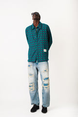 TEAL HAVOC RAW EDGE SHIRT