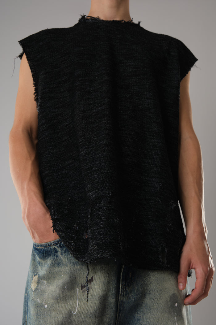 COW BOY, FEATURING HEAVILY DISTRESSED EDGES BLACK