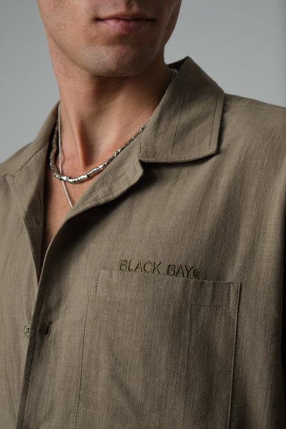 OLIVE LINEN SHIRT