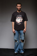 DYSTOPIA DISTRESSED TEE BLACK