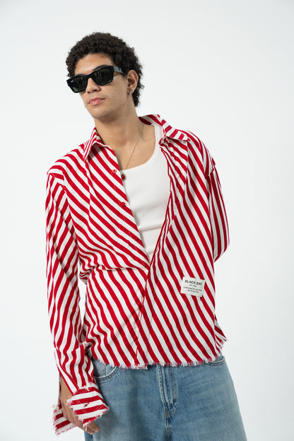 RED CÔTE FRAYED SHIRT