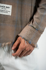 TAUPE FADED DOMINION RAW EDGE SHIRT