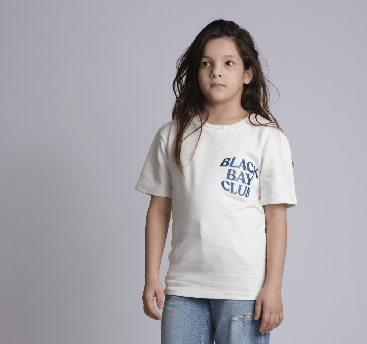 WHITE NOCTURNAL T-SHIRT, BLACK BAY CLUB KIDS