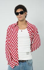 RED CÔTE FRAYED SHIRT