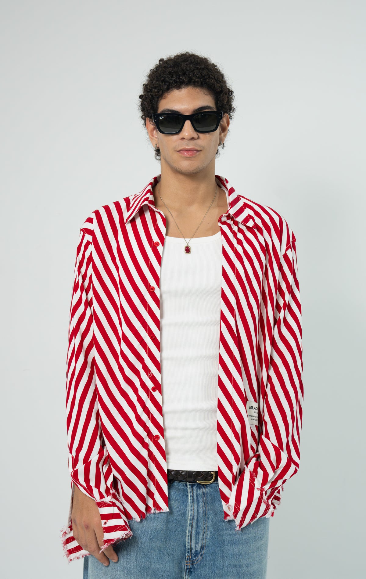 RED CÔTE FRAYED SHIRT