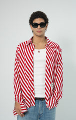 RED CÔTE FRAYED SHIRT