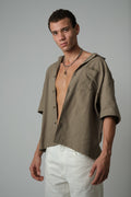 OLIVE LINEN SHIRT