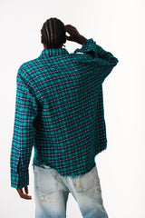 TEAL HAVOC RAW EDGE SHIRT