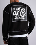 CONTRAST FLATLOCK SWEATSHIRT IN BLACK
