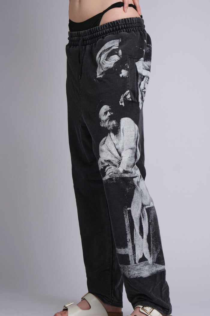 GRAPHIC-PRINT TRACK PANTS INSPIRED BY RENAISSANCE PAINTINGS
