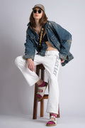 APPLIQUÉ WHITE JOGGERS