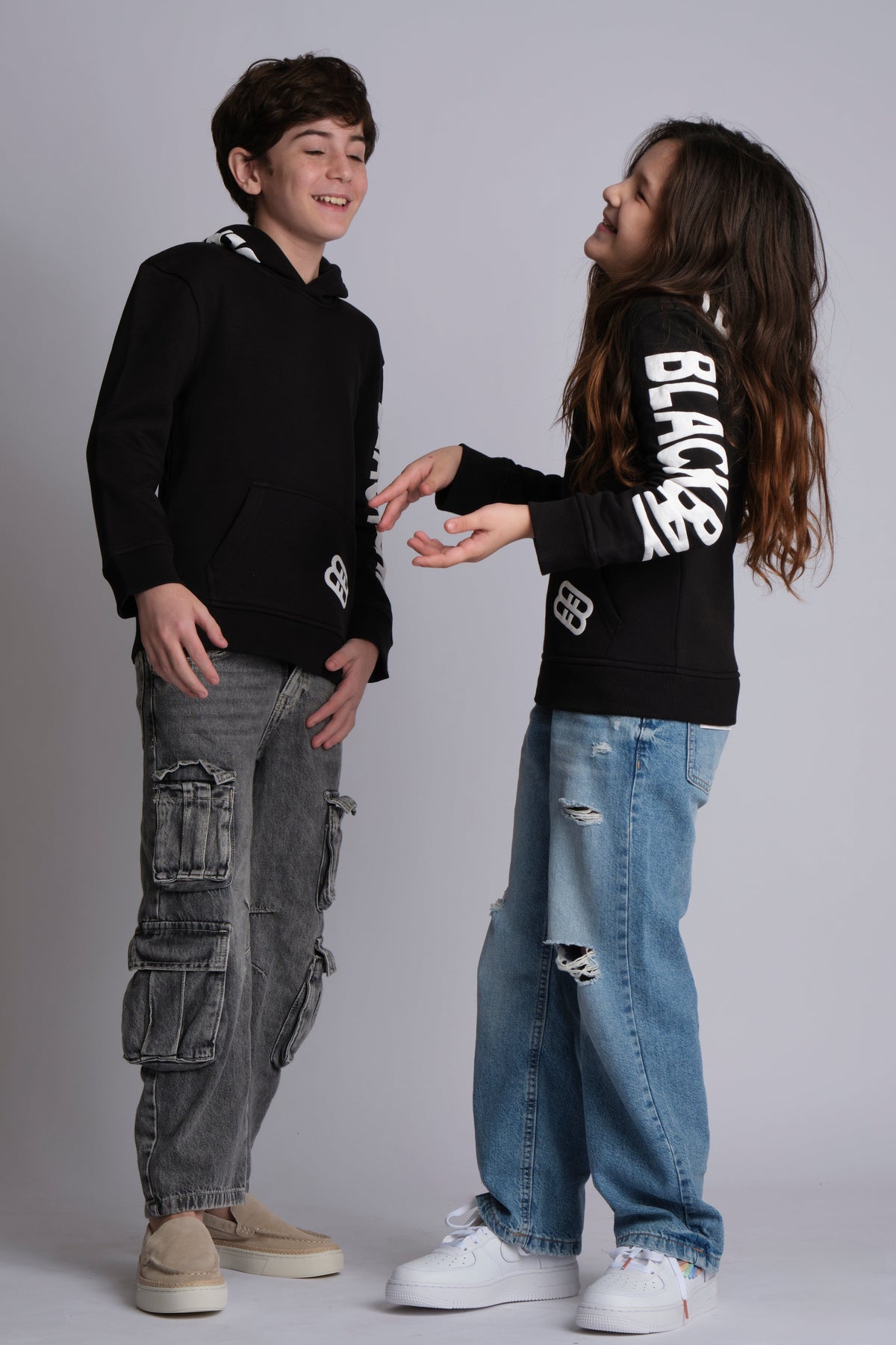 BASIC HOODIE BLACK KIDS