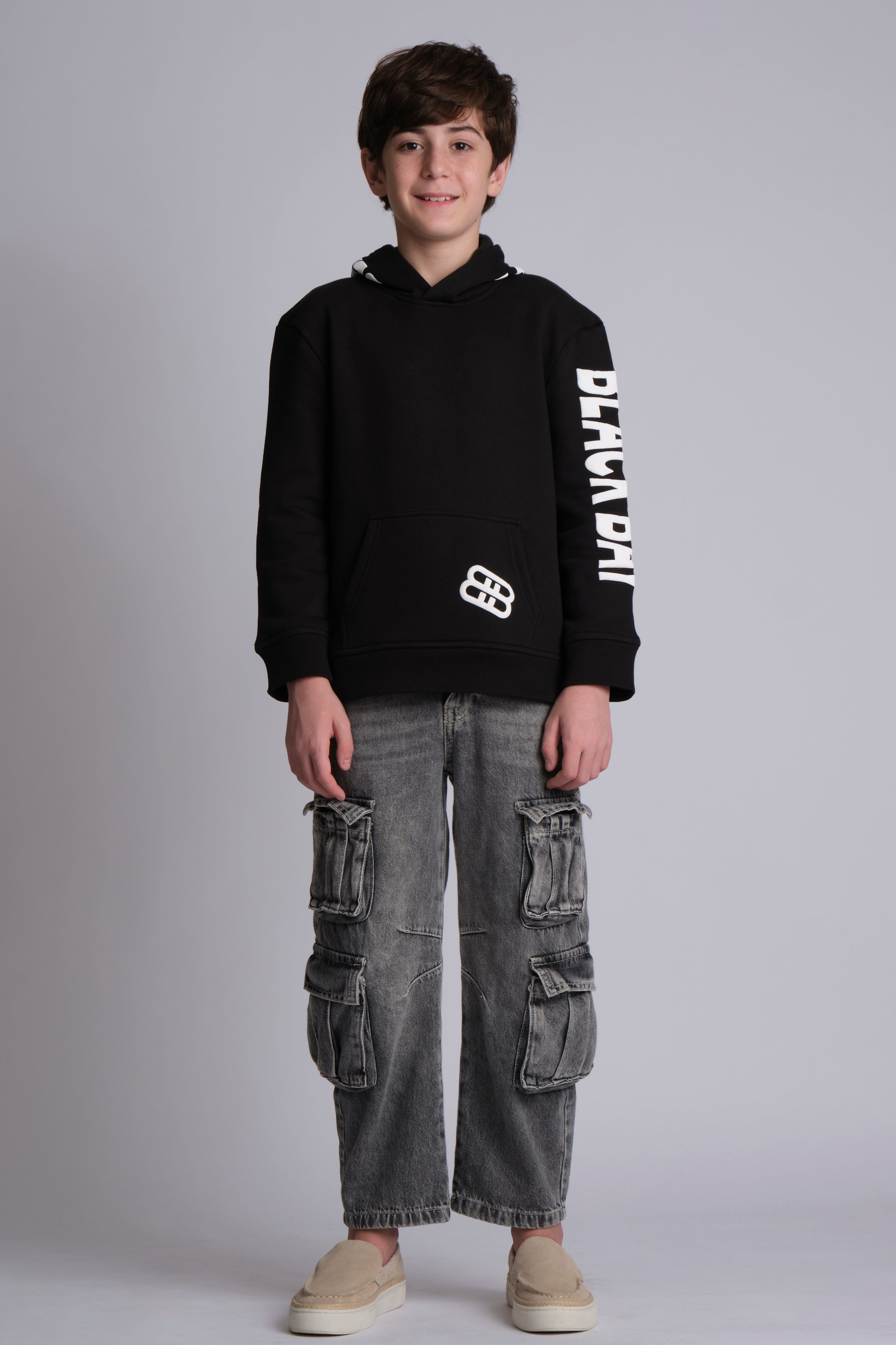 BASIC HOODIE BLACK KIDS