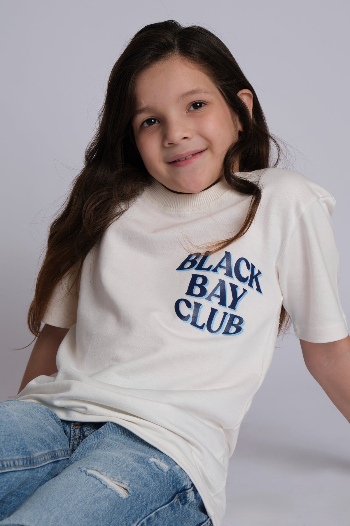 WHITE NOCTURNAL T-SHIRT, BLACK BAY CLUB KIDS