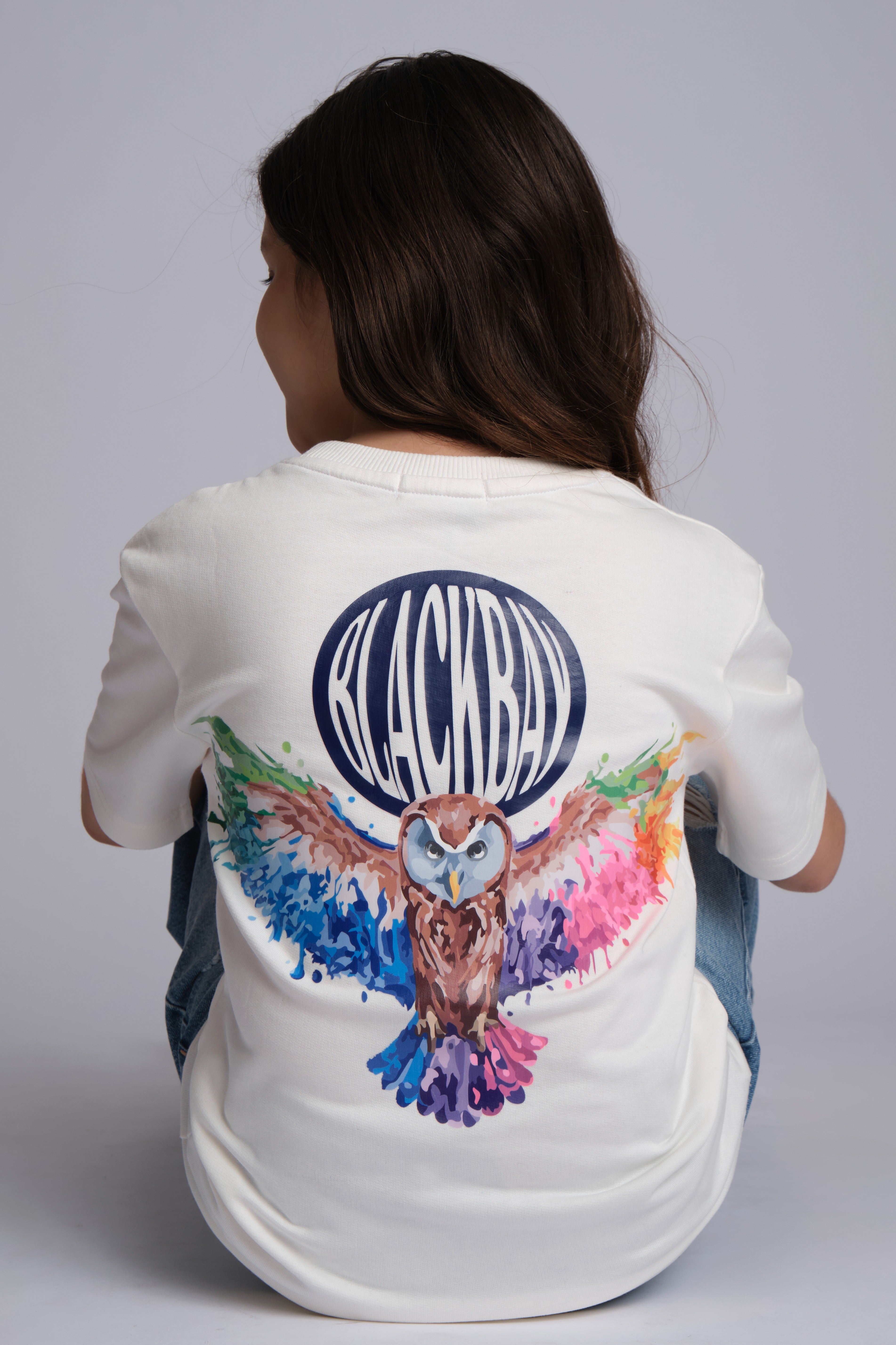 WHITE NOCTURNAL T-SHIRT, BLACK BAY CLUB KIDS