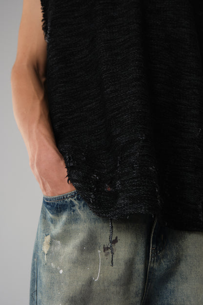 COW BOY, FEATURING HEAVILY DISTRESSED EDGES BLACK