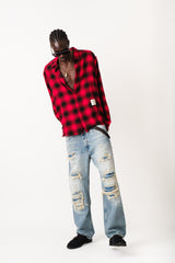 RED HAVOC RAW EDGE SHIRT