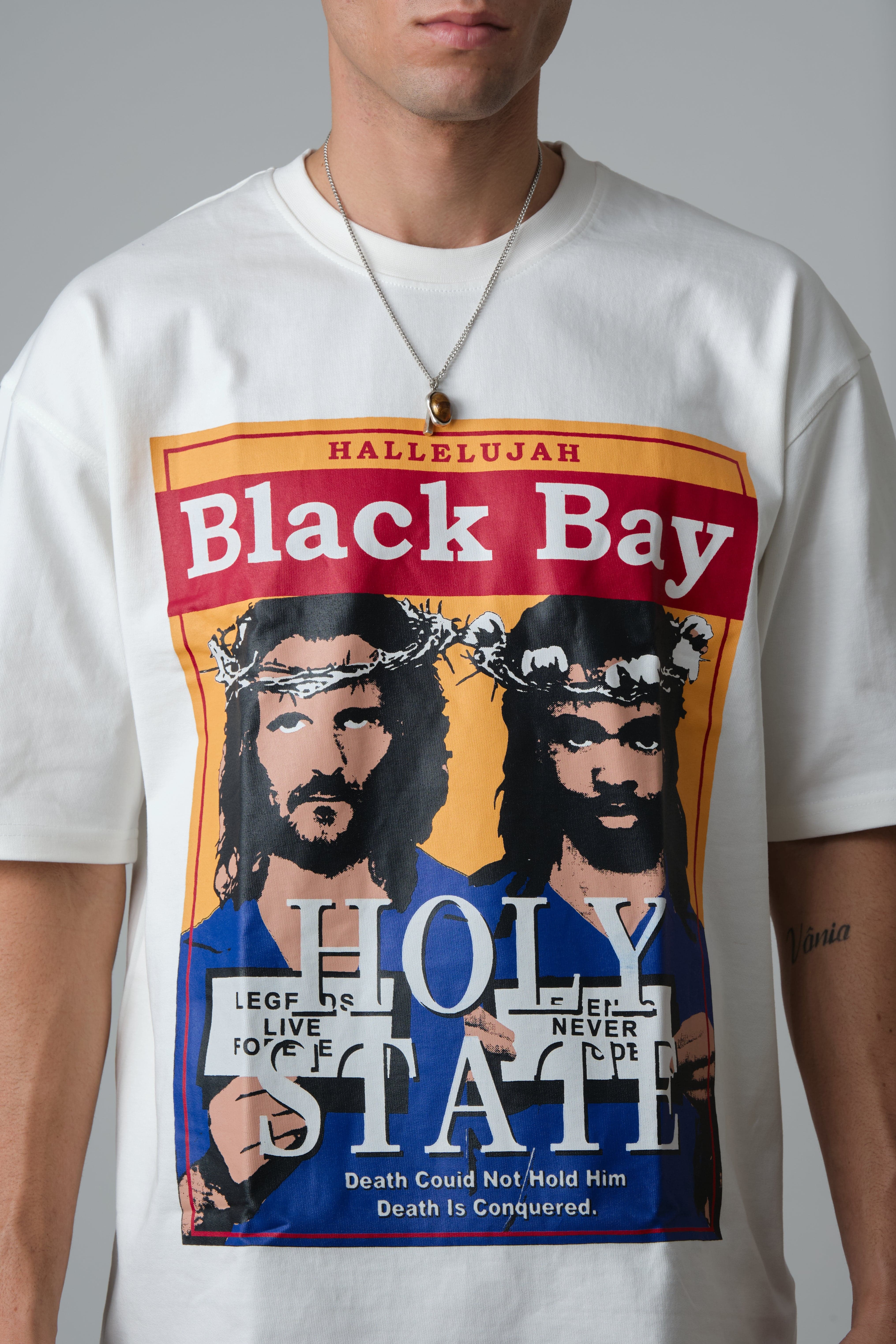 DENIM TEARS HOLYSTATE GRAPHIC T-SHIRT