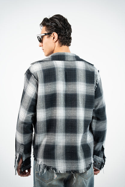 ECLIPSE PLAID RAW EDGE SHIRT