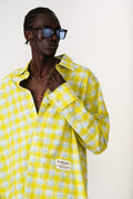 CITRUS ANARCHY SHREDDED PLAID SHIRT