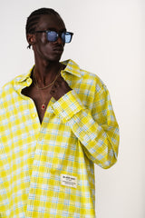 CITRUS ANARCHY SHREDDED PLAID SHIRT