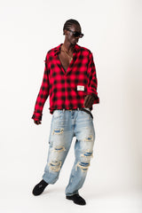 RED HAVOC RAW EDGE SHIRT